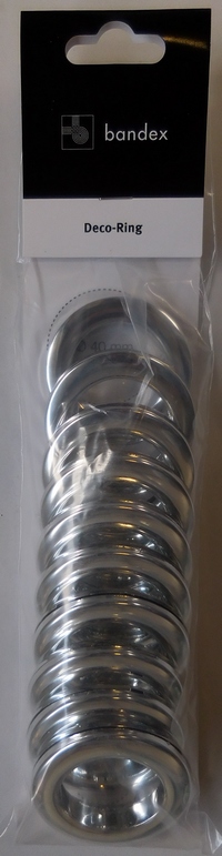Gordijn Deco-ringen 35.5 mm-55 mm, Zwart